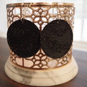 Glitter Bats Disc Earrings